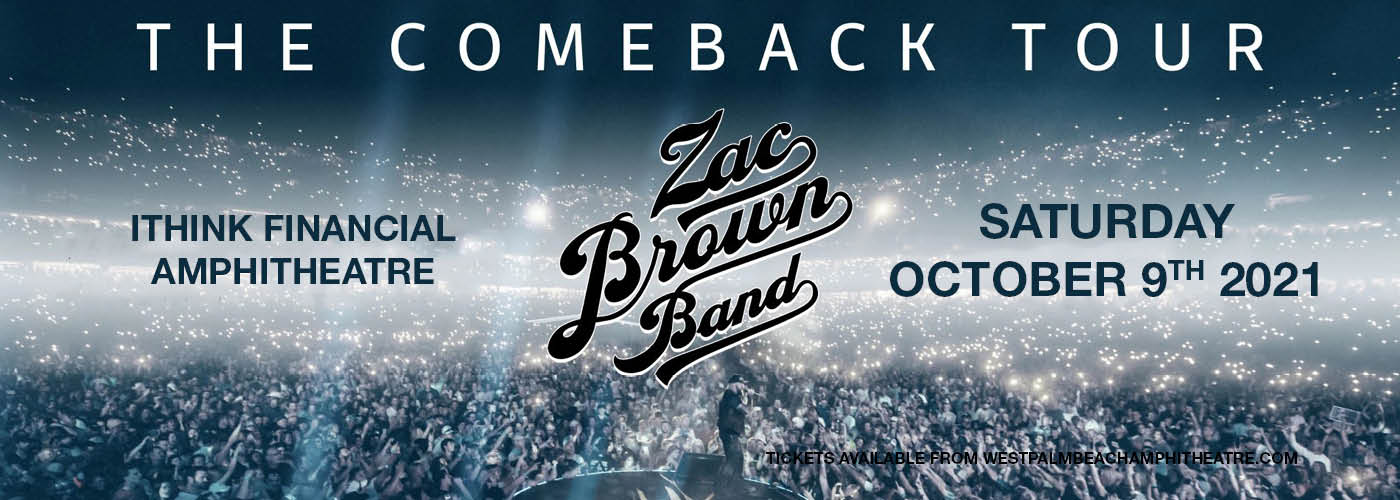 Zac Brown Band Tickets 9th October iTHINK Financial Amphitheatre at